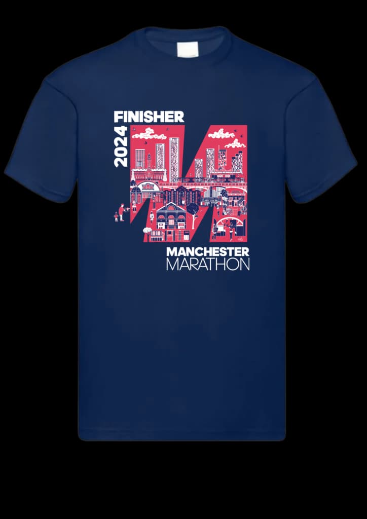 Manchester Marathon 2024 finisher T-shirt produced by Logo Leisurewear